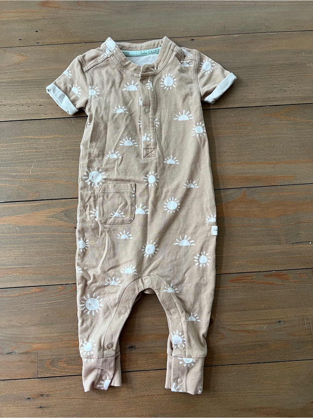 LouLou Lollipop Organic Cotton Bamboo Blend Sunset Print Romper - 0-3 Months